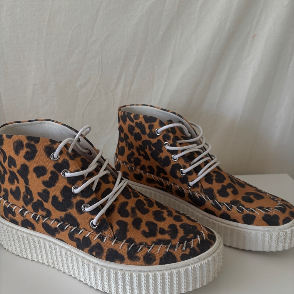 Charlotte Stone leopard platforms